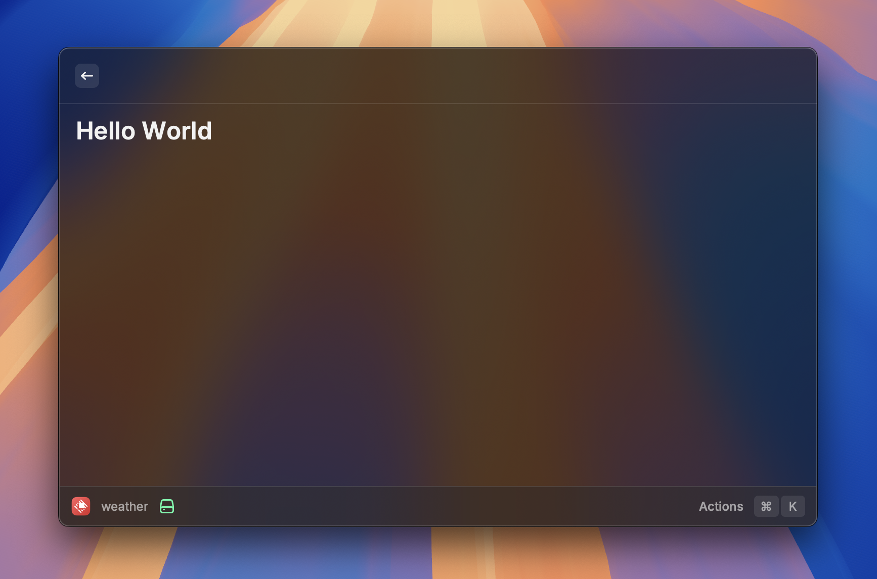 your command running